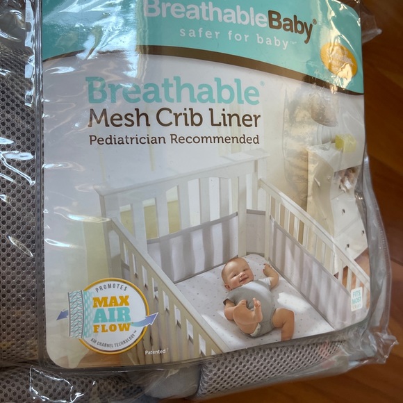 BreathableBaby Classic Breathable Mesh Crib Liner Grey NEW!! - Picture 2 of 7
